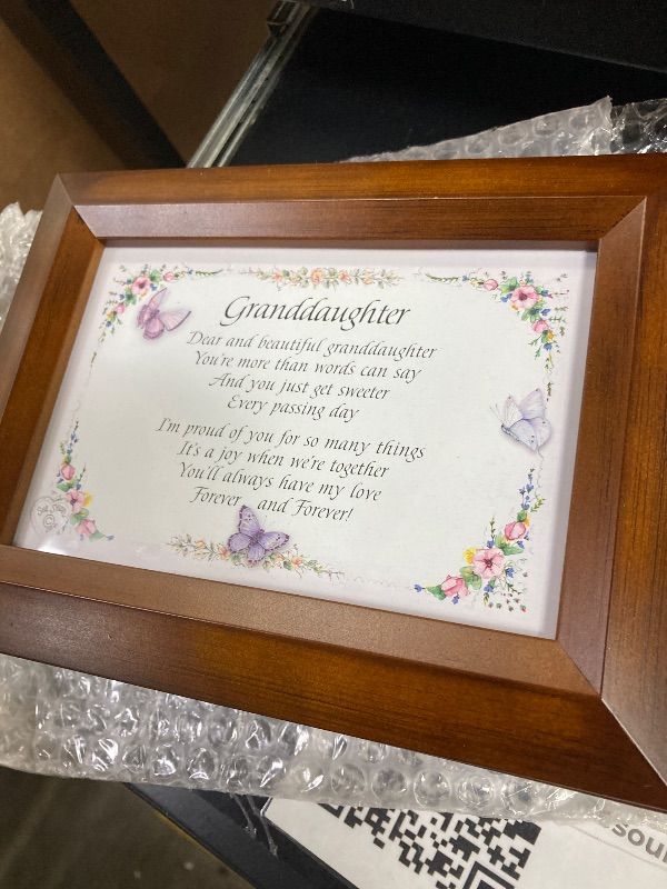 View 3 of ***DO NOT WORK*** Cottage Garden Dear and Beautiful Granddaughter Dark Wood Finish Jewelry Music Box - DON'T Plays Tune You Are My Sunshine
