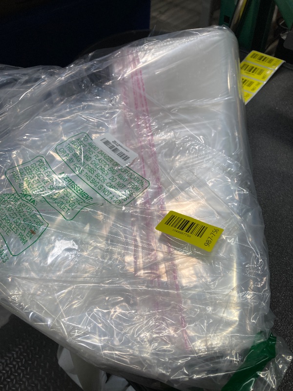 Photo 1 of ?18" x 24" Clear Adhesive Cellophane Bags 100pcs Large Self Sealing Cello Bags Resealable OPP Poly Bags 1Mil for Clothes Art Gifts Prints Posters Garment Magazine Handicraft Photos Brochure Documents