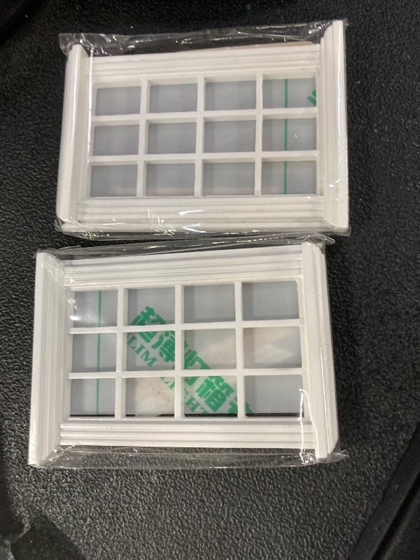 Photo 1 of **Only 2 pieces **Angoily 1: 12 Scale Dollhouse Windows, 2 PCS Simulated Twelve Lattice Miniature Wooden Windows Frame Miniature Windows Photograph Props, Dollhouse Miniatures 1:12 Scale