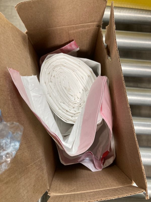 Photo 1 of ***USED -MISSING PIECES -SELLING AS IS *** Amazon Basics 13 Gallon Tall Kitchen Drawstring Trash Bags, Clean Fresh Scent, 10% Post Consumer Recycled Material, 80 Count