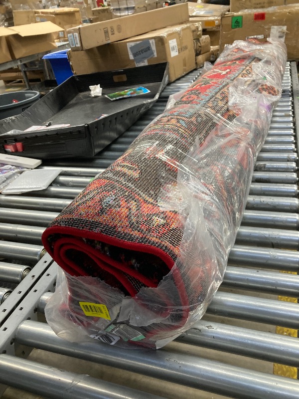 Photo 1 of **Used**SAFAVIEH Anatolia Collection Accent Rug - 4' x 6', Red & Navy, Handmade Traditional Oriental Wool, Ideal for High Traffic Areas in Entryway, Living Room, Bedroom (AN517A)
