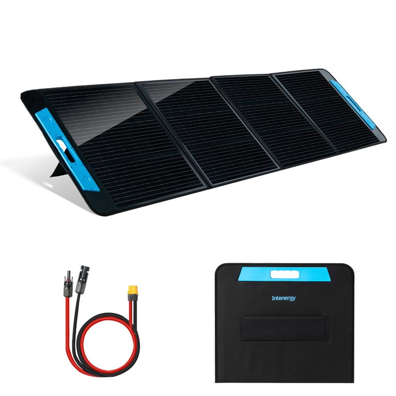 Photo 1 of **CRACKED GLASS/PARTS ONLY**Intenergy 200W Foldable Solar Charger kit,IP65 Water-Resistant Folding Solar Panel Portable Power Station,XT60 to MC4 Connector for Outdoor Adventures, Emergency and Camping