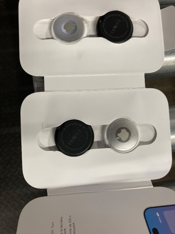 Photo 1 of **please see the picture, different item**Apple AirTag (1st Generation) - 4 Pack. Keep Track of and find Your Keys, Wallet, Luggage, Backpack, and More. Simple one-tap Set up with iPhone or iPad, Bluetooth