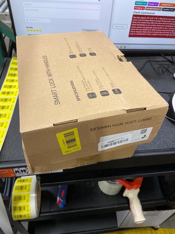 Photo 1 of ***MISSING MOST PARTS***Veise VE017G-H Wi-Fi Smart Fingerprint Front Door Lock Set, Remote App Control, Keyless Entry Deadbolt with Handle, Backlit Keypad, IP55 Weatherproof, Auto Lock, Easy to Install, Satin Nickel***MISSING MOST PARTS***