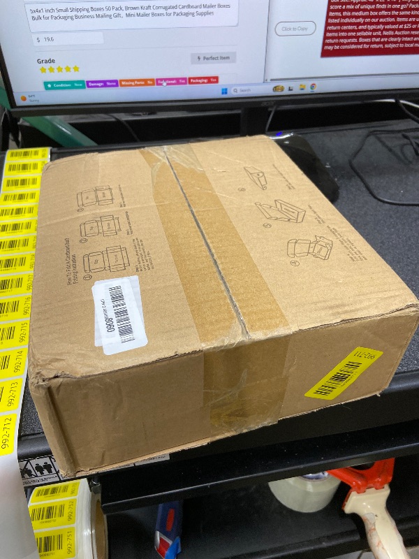 Photo 1 of ???5x4x1 inch Small Shipping Boxes 50 Pack, Brown Kraft Corrugated Cardboard Mailer Boxes Bulk for Packaging Business Mailing Gift?Mini Mailer Boxes for Packaging Supplies