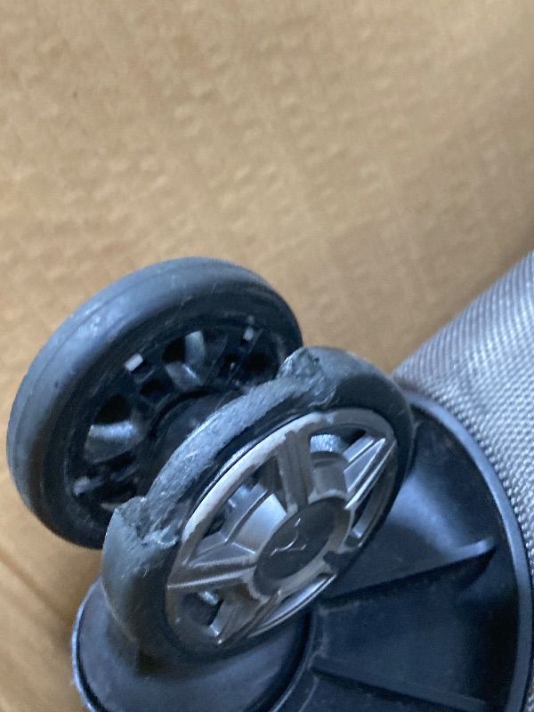 Photo 1 of ***DAMAGED WHEEL -SELLING AS IS *** Travelpro Platinum Elite Softside Expandable Checked Luggage, 8 Wheel Spinner Suitcase, TSA Lock, Men and Women, Vintage Grey, Checked Medium 25-Inch
