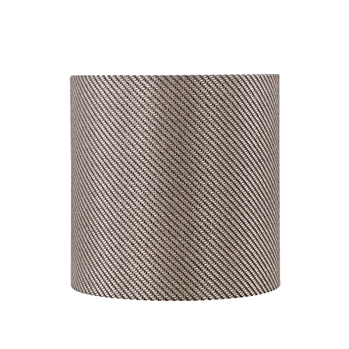 Photo 1 of ***2 PACK***Aspen Creative 31608, Hardback Drum Contemporary Spider Lamp Shade, Rattan Pattern Textured Fabric, 12" Top X 12" Bottom X 12" Height, TAN & BLACK