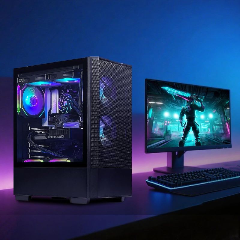 Photo 1 of ***HARDSHELL CASE ONLY*** ZYNEEX Gaming Desktop PC AMD R5 9600X 3.7GHz, GeForce RTX 5060 8GB GDDR6, 32GB DDR5 6000MHz RAM, 1TB NVMe SSD, 240mm Liquid Cooler, 7 ARGB Fans, Wi-Fi,Prebuilt Gaming Computer