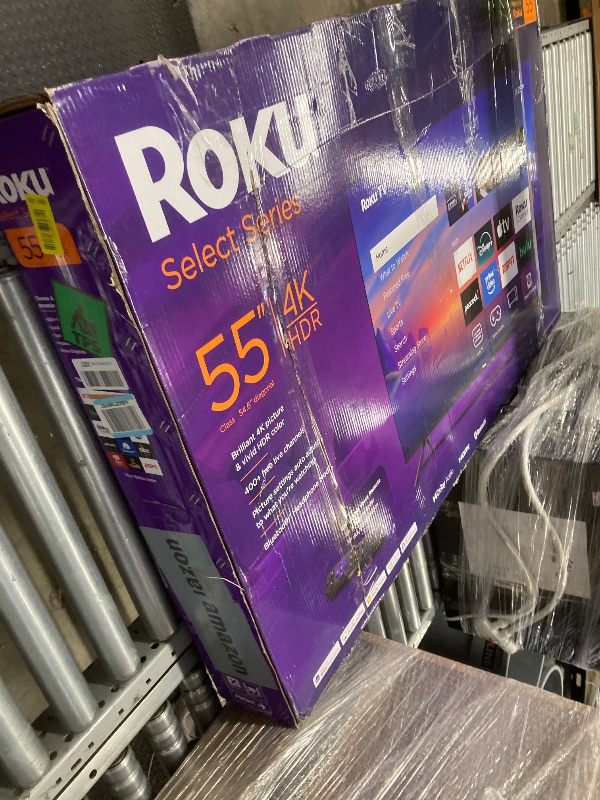 Photo 1 of **NO REFUNDS NO RETURNS/PARTS ONLY/DONT WORK***Roku Smart TV – 55-Inch Select Series, 4K HDR TV – Roku TV with Enhanced Voice Remote – Flat Screen LED Television with Wi-Fi for Streaming Live Local News, Sports, Family Entertainment NO RTRUNS NO REFUNDS
