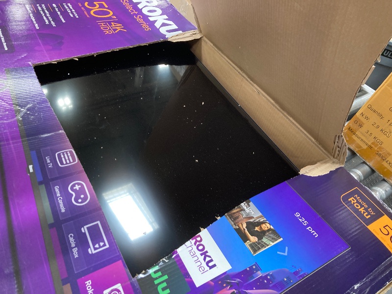 Photo 1 of ***NO REFUNDS NO RETURNS /BROKEN SCREEN****Roku Smart TV – 50-Inch Select Series, 4K HDR TV – RokuTV with Enhanced Voice Remote – Flat Screen LED Television with Wi-Fi for Streaming Live Local News, Sports, Family Entertainment NO RETURNS NO REFUNDS