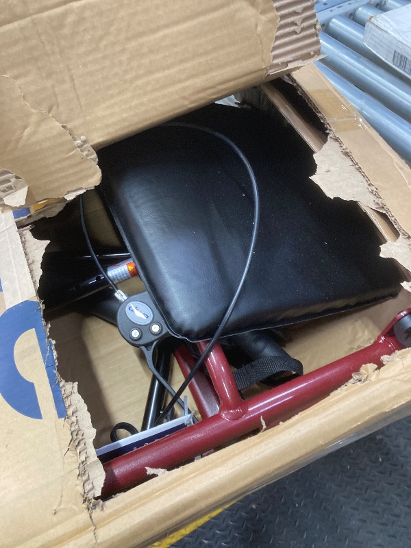 Photo 1 of **CUT ON SIDE OF SEAT***Drive Medical Aluminum Rollator Walker Fold Up and Removable Back Support, Padded Seat, 6" Wheels, Red