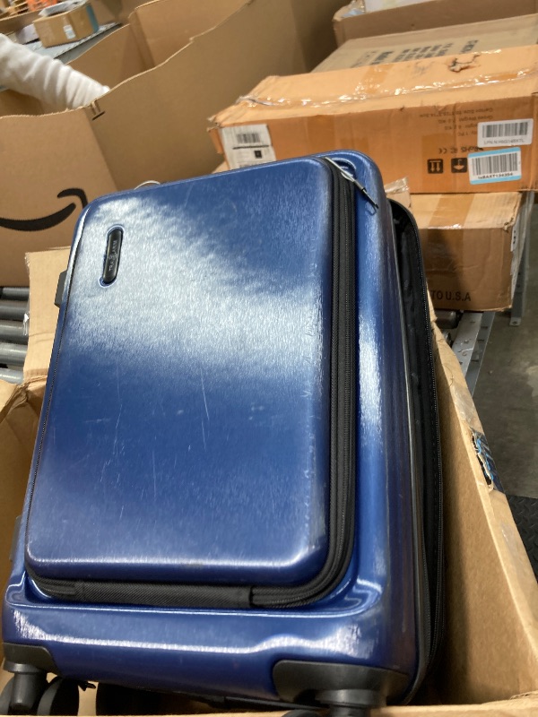 Photo 1 of **Handle broken not usable, to use for parts**TRAVELARIM 20 Inch Carry On Luggage 22x14x9 Airline Approved, Carry On Suitcase with Wheels, Hard-shell Carry-on Luggage, Durable Luggage Carry-On, Navy Small Suitcase with Cosmetic Case