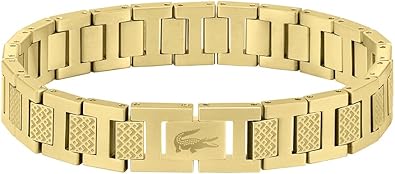 View 1 of **Damaged, need to getting the pin, see the picture**Lacoste Metropole Men’s Link Bracelet – Ionic Gold-Plated Stainless Steel – Modern Men’s Fashion Jewelry