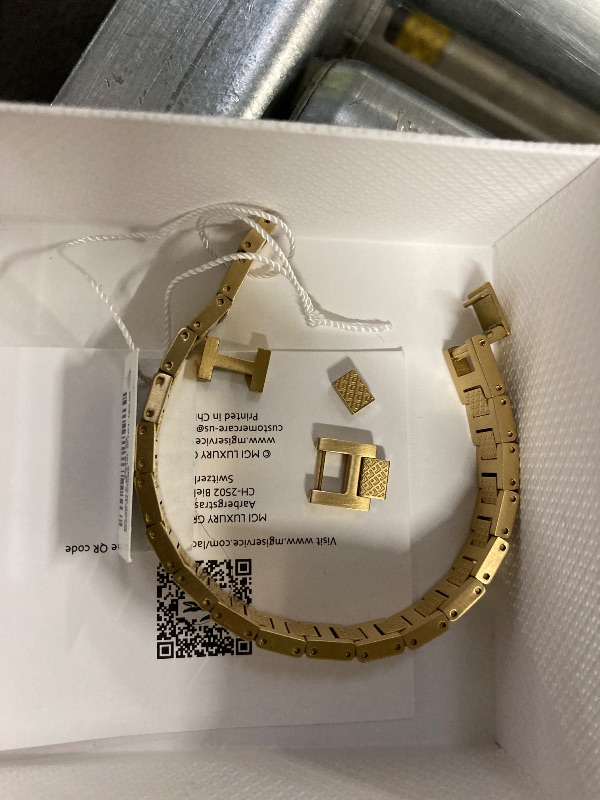 View 3 of **Damaged, need to getting the pin, see the picture**Lacoste Metropole Men’s Link Bracelet – Ionic Gold-Plated Stainless Steel – Modern Men’s Fashion Jewelry