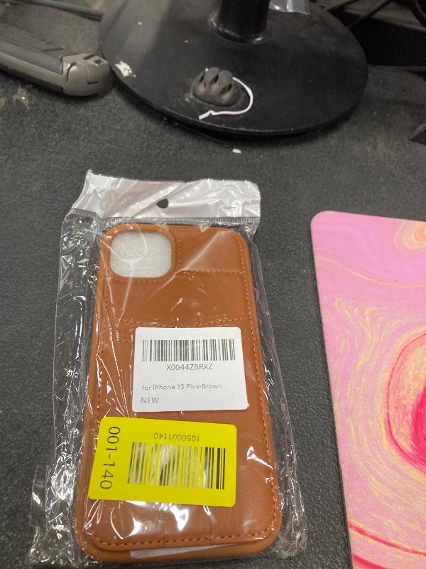 Photo 1 of ?????? case for iPhone 15 Plus magsafe Wallet Compatible with Card Holder Back Credit Slots PU Leather Stand Shockproof Phone Cover for Women and Men-Brown