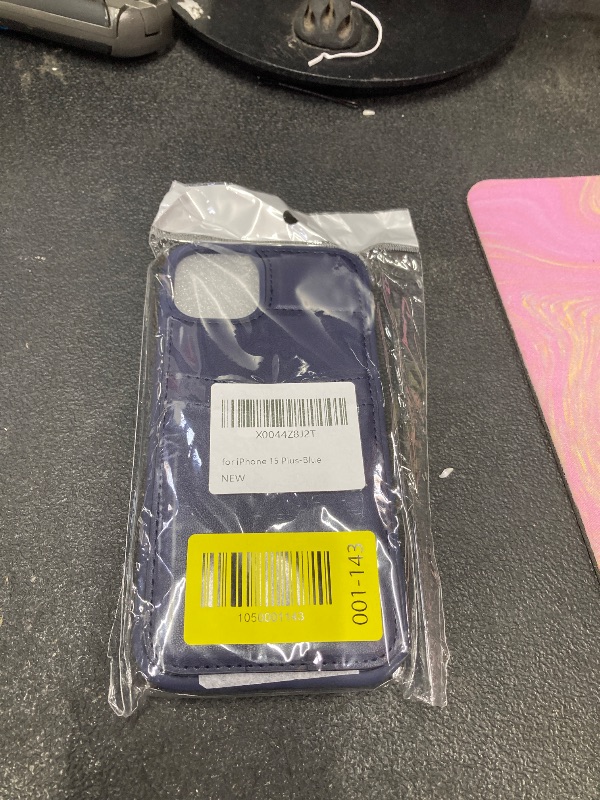 Photo 1 of ?????? case for iPhone 15 Plus magsafe Wallet Compatible with Card Holder Back Credit Slots PU Leather Stand Shockproof Phone Cover for Women and Men-Blue