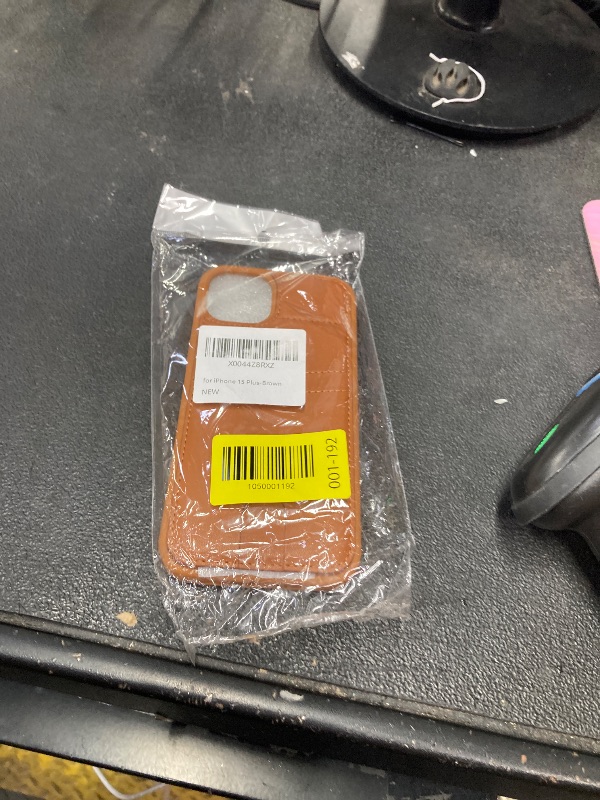 Photo 1 of ?????? case for iPhone 15 Plus magsafe Wallet Compatible with Card Holder Back Credit Slots PU Leather Stand Shockproof Phone Cover for Women and Men-Brown