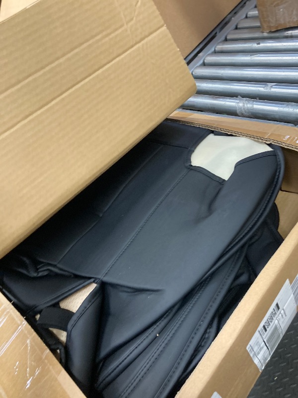 Photo 1 of ***MISSING PIECES-SELLING AS IS **** MINGBRON Black Car Seat Cover with Lumbar Support, Car Seat Protector Waterproof, Nappa Leather Car Seat Cushion, Car Seat Covers Front Seats and Back Fit for Most Cars