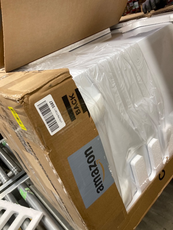 Photo 1 of ***DAMAGE -SLIGHT DENT ON SIDE -SELLING AS IS *** 7.0 Cu.ft Chest Freezer, Top Open Door Deep Freezer with 7 Adjustable Thermostat (-18°F to 50°F), Compact Freezer with Removable Basket for Home/Garage/Office, White