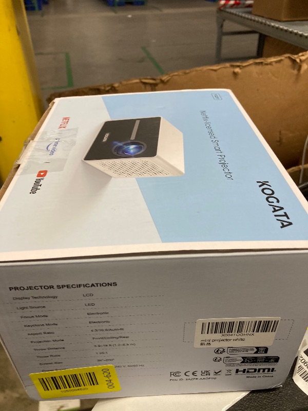 Photo 1 of [850ANSI/Built in Apps] Portable Mini Projector with WiFi and Bluetooth, Kogata Outdoor Movie Proyector, Electric Focus/4P Keystone/HDR10, 1080P HD Projector for Bedroom Home Theater