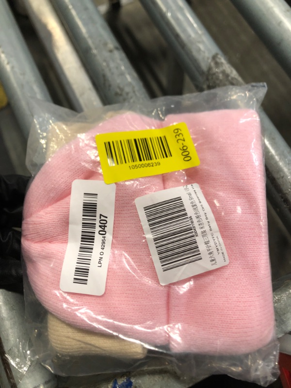 Photo 1 of ** ONLY TWO** YMYDYFC Baby Beanie Toddler Beanie Infant Knit Hat Baby Winter Hats for Boy Girl Babies Winter Clothes Warm Knit Cap 0-6Years Apricot Beige/Pink/Light Purple_3Pack Small?6-24months?