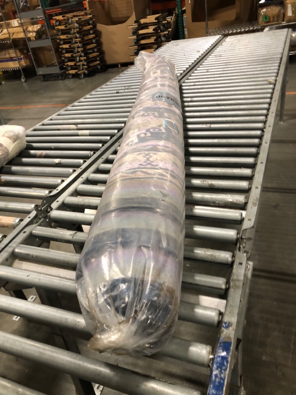 Photo 1 of ** USED** RUGSURE Washable Area Rugs 9' x 12' - 1/6 Thick - Moroccan-Inspired -Stain & Water Resistant Non-Slip - Resistant Rug for Living Room, Bedroom, Nursery, Pet & Child Friendly (Blue and Brown)