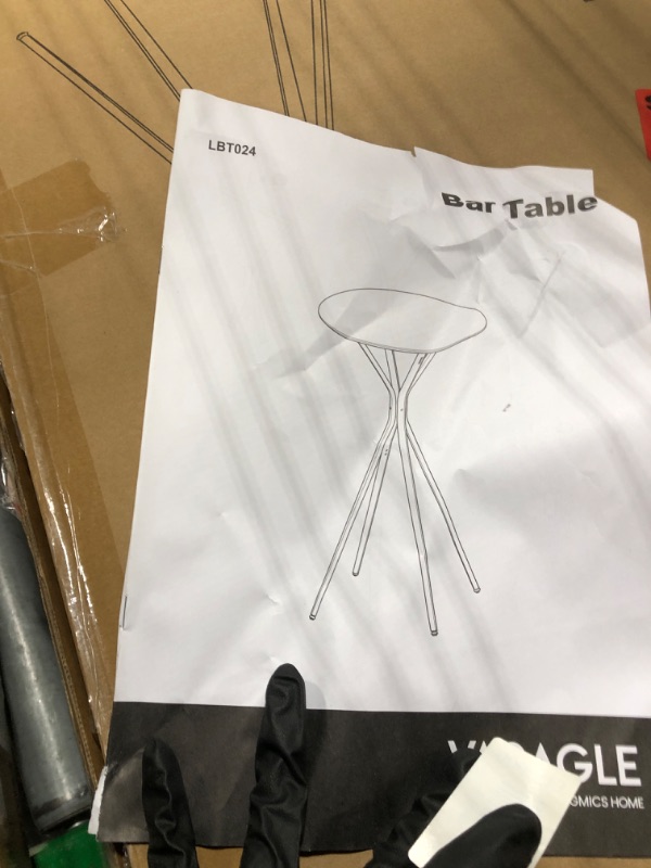 Photo 1 of ** SET TWO BOX** VASAGLE Bar Tables Set of 2, Round Cocktail High Top Pub Bistro Table for Events Party, Kitchen Dining, Home Bar, 23.6 x 23.6 x 41.3 Inches, Sturdy Metal Frame, Modern Style, Easy to Assemble, Black