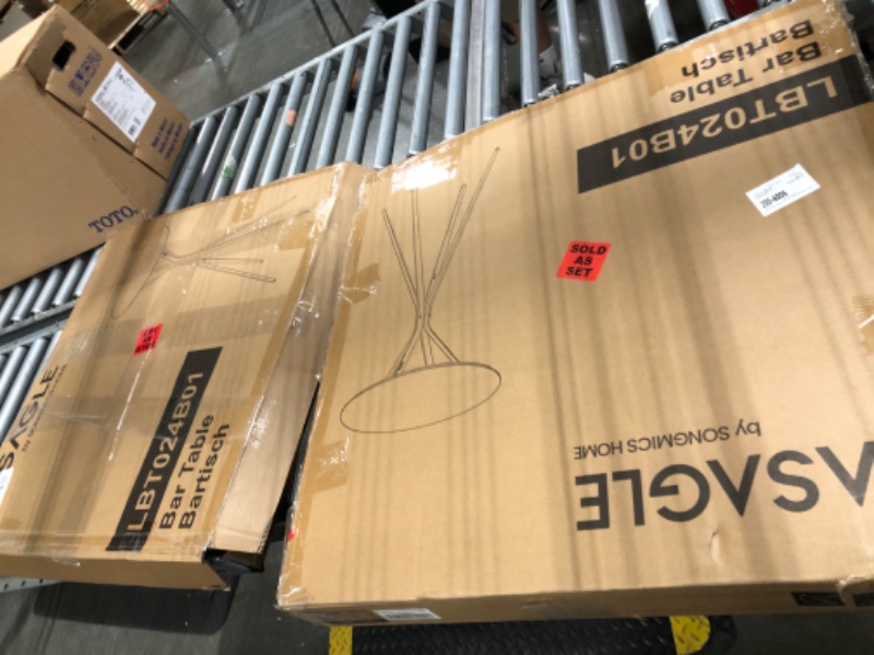 Photo 1 of ** SET TWO BOX** VASAGLE Bar Tables Set of 2, Round Cocktail High Top Pub Bistro Table for Events Party, Kitchen Dining, Home Bar, 23.6 x 23.6 x 41.3 Inches, Sturdy Metal Frame, Modern Style, Easy to Assemble, Black