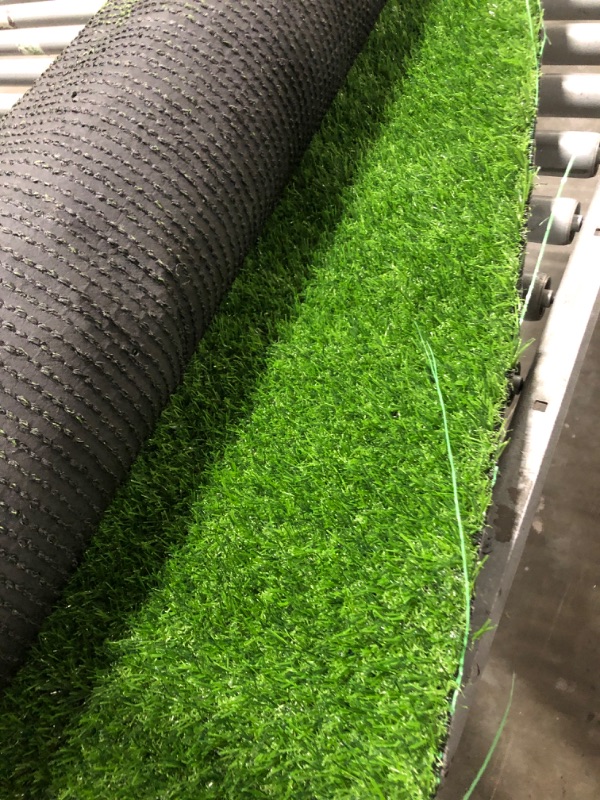 Photo 1 of ** USED** Green Artificial Grass 4FT 11in x 8 FT, Heyroll 0.8" Fake Grass Turf Mat, Indoor Outdoor Artificial Lawn Rug, Dogs Pet Synthetic Grass Carpet for Landscape Garden Backyard Patio,Customized