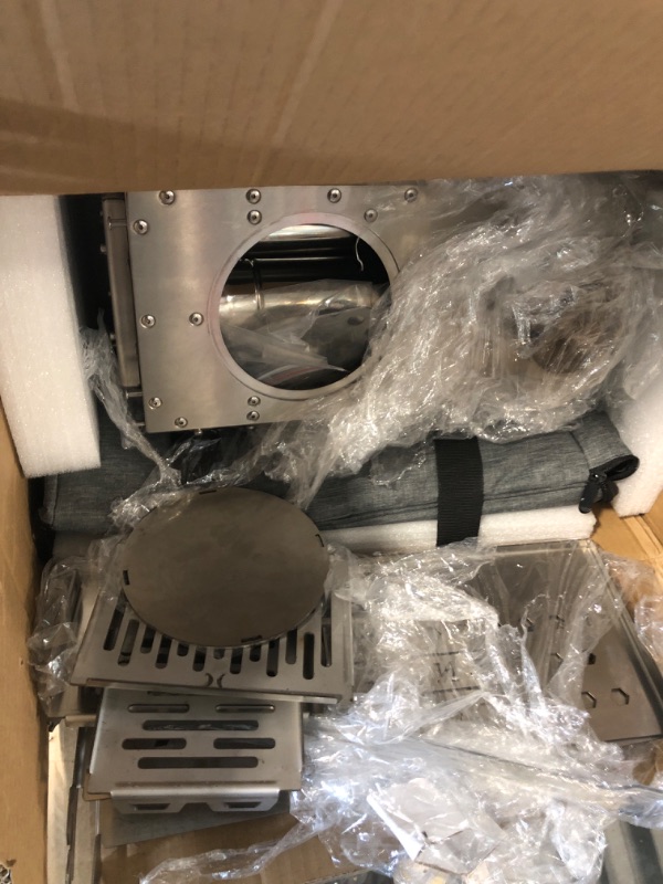 Photo 1 of ** USED** TOMOUNT Hot Tent Stove,Wood Stove with 7 Chimney Pipes,304 Stainless Camping Tent Stove with Spark Damper, Wood Burning Stove for Cooking and Heating?with heat-resistant Glass Window