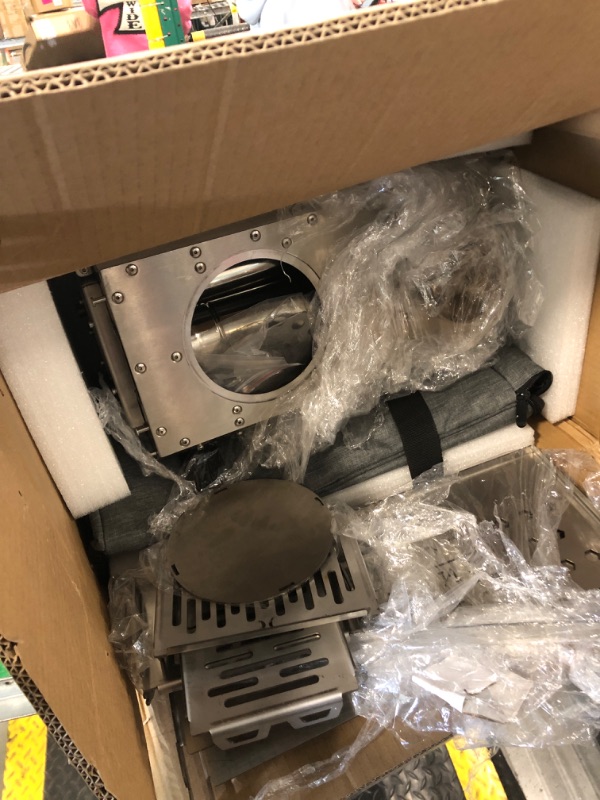 Photo 1 of ** USED** TOMOUNT Hot Tent Stove,Wood Stove with 7 Chimney Pipes,304 Stainless Camping Tent Stove with Spark Damper, Wood Burning Stove for Cooking and Heating?with heat-resistant Glass Window