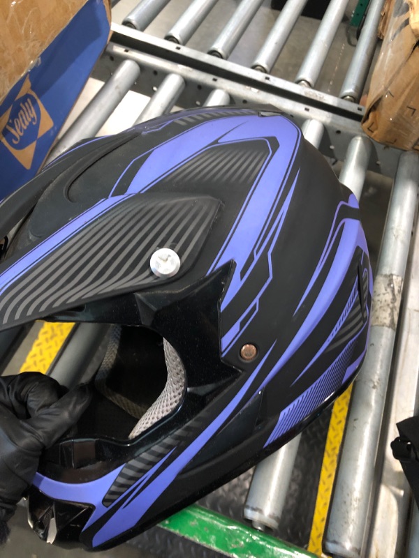 Photo 1 of ** VERY USED** Adult Off-Road Motocross Helmet, DOT Certified, Comfortable & Breathable Full Helmets for All Seasons, Purple, L