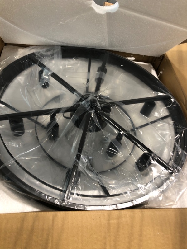 Photo 1 of ** SUPPORT ONLY / LIGHT BULBS ARE MISSING ** Weesalife Crystal Chandeliers for Dining Room Lights Fixtures, 9 Lights Black Modern Chandeliers for Bedroom, 3-Tier Round Crystal Lighting Fixtures for Living Room Entryway Kitchen Island D20 Inch