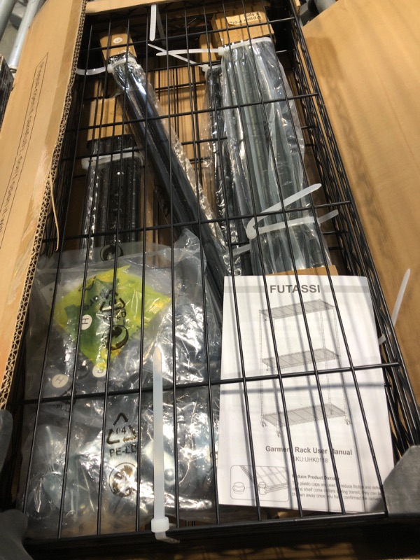 Photo 1 of ** BRAND NEW ITEM / MANUAL INCLUDED** FUTASSI Heavy-Duty Portable Closet, 30"W x 14"D x 76"H, Black, Carbon Steel