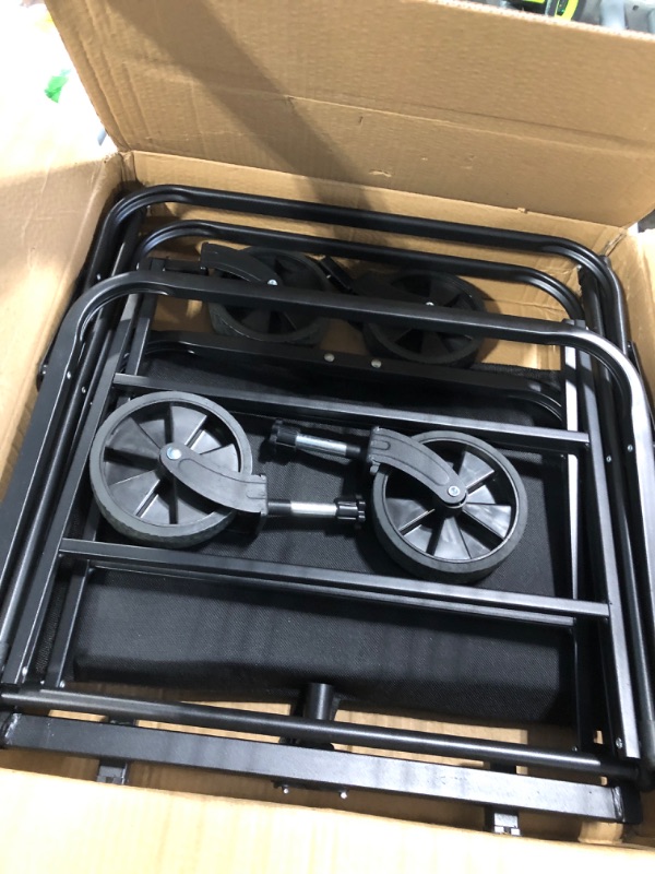 Photo 1 of ** USED ** InBrave Collapsible Wagon Cart Foldable Beach Wagon with All-Terrain Wheels - 380 LBS Heavy Duty Grocery Cart for Shopping, Beach, Camping, Sports, Garden (Black)