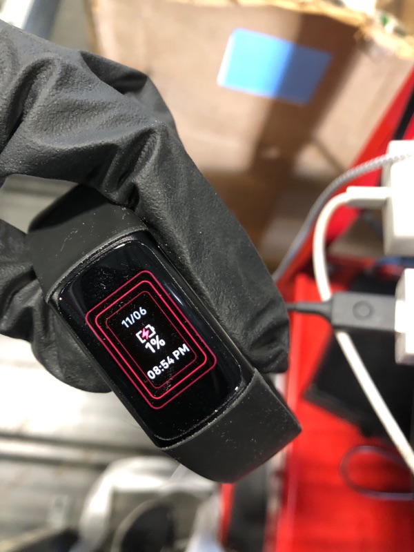 Photo 1 of ** USED/ TESTED FUNCTIONAL ** Fitbit Charge 6 Fitness Tracker with Google apps, Heart Rate on Exercise Equipment, 6-Months Premium Membership Included, GPS, Health Tools and More, Obsidian/Black, One Size (S & L Bands Included)