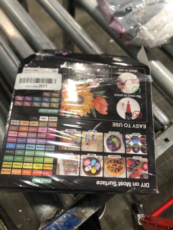 Photo 1 of ** USED** FUMILE 60 Colors Acrylic Paint Markers Dual Tip(Fine and Brush Tip), Acrylic Paint Pens paint Marker for Wood, Rock, Plastic, Glass, Ceramic, Canvas.Acrylic Markers Set for Art.