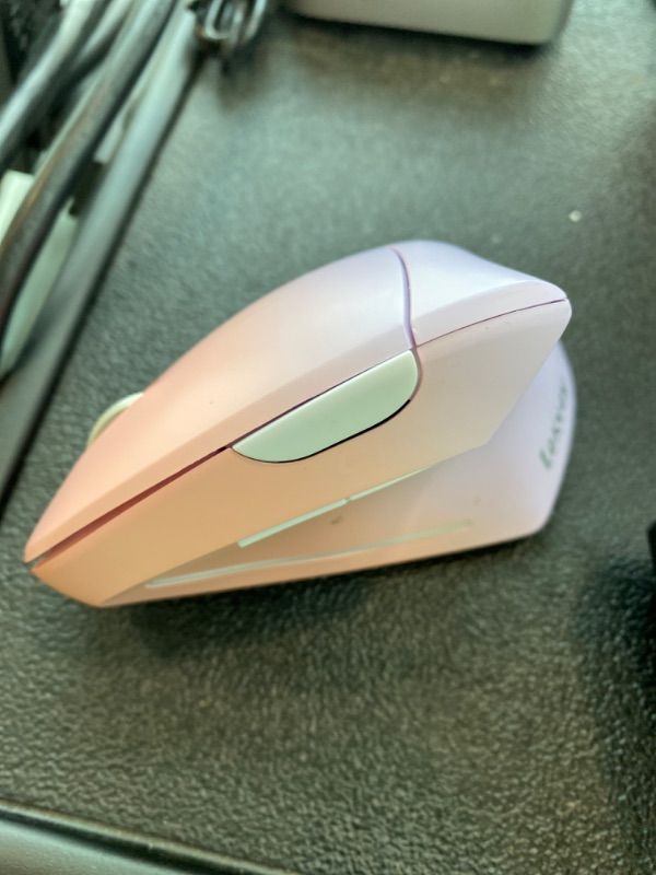 Photo 1 of ***MISSING CHARGER*** Lekvey Ergonomic Mouse, Vertical Wireless Mouse Rechargeable 2.4 GHz Optical Carpal Tunnel Mouse : 800/1200/1600 DPI, 6 Buttons, for Laptop, PC, Mac, Computer, Desktop, Notebook etc, Pink to Purple
