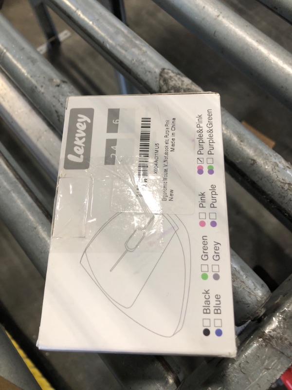 Photo 1 of ***MISSING CHARGER*** Lekvey Ergonomic Mouse, Vertical Wireless Mouse Rechargeable 2.4 GHz Optical Carpal Tunnel Mouse : 800/1200/1600 DPI, 6 Buttons, for Laptop, PC, Mac, Computer, Desktop, Notebook etc, Pink to Purple