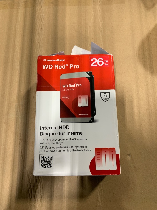 Photo 1 of ******* S/N SZJ0D8Z6  ****** Western Digital 26TB WD Red Pro NAS Internal Hard Drive HDD - 7200 RPM, SATA 6 Gb/s, CMR, 512 MB Cache, 3.5" - WD260KFGX