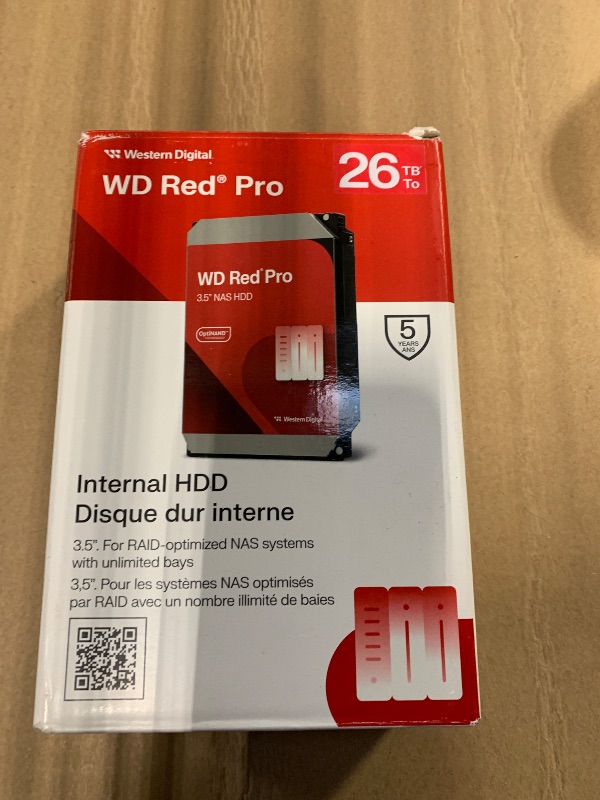 Photo 1 of ***** S/N SYJDK10D   ****** Western Digital 26TB WD Red Pro NAS Internal Hard Drive HDD - 7200 RPM, SATA 6 Gb/s, CMR, 512 MB Cache, 3.5" - WD260KFGX