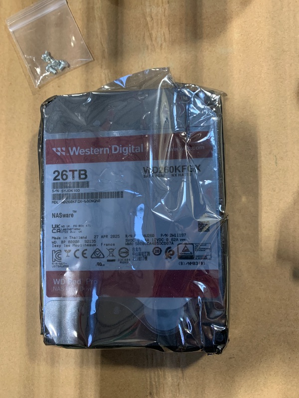 Photo 1 of ***** S/N SYJDK10D   ****** Western Digital 26TB WD Red Pro NAS Internal Hard Drive HDD - 7200 RPM, SATA 6 Gb/s, CMR, 512 MB Cache, 3.5" - WD260KFGX