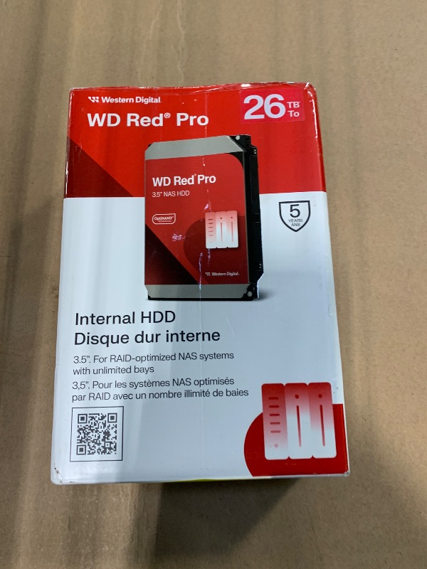 Photo 1 of *** S/N TAG1SDSD  **** Western Digital 26TB WD Red Pro NAS Internal Hard Drive HDD - 7200 RPM, SATA 6 Gb/s, CMR, 512 MB Cache, 3.5" - WD260KFGX