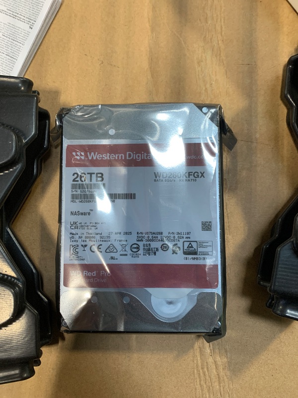 Photo 1 of ***** S/N SZGT0JJN *****  Western Digital 26TB WD Red Pro NAS Internal Hard Drive HDD - 7200 RPM, SATA 6 Gb/s, CMR, 512 MB Cache, 3.5" - WD260KFGX