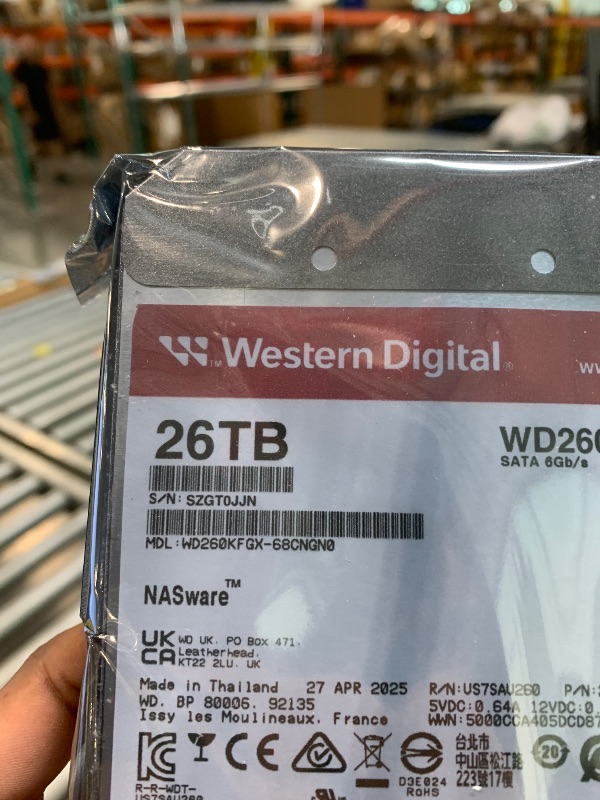 Photo 1 of ***** S/N SZGT0JJN *****  Western Digital 26TB WD Red Pro NAS Internal Hard Drive HDD - 7200 RPM, SATA 6 Gb/s, CMR, 512 MB Cache, 3.5" - WD260KFGX