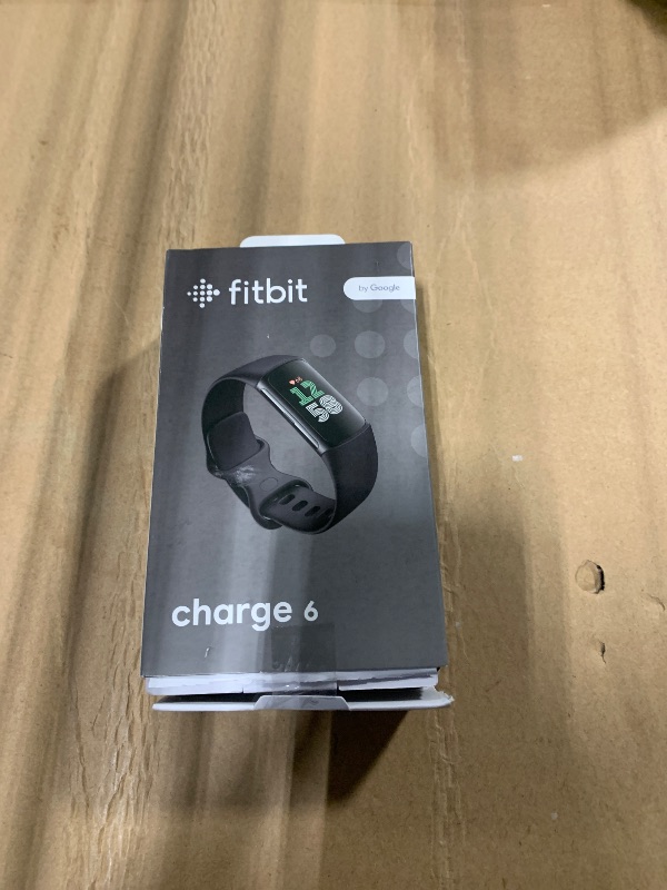 Photo 1 of ****** S/N 42656732B8A1 ******* Fitbit Charge 6 Fitness Tracker with Google apps, Heart Rate on Exercise Equipment, 6-Months Premium Membership Included, GPS, Health Tools and More, Obsidian/Black, One Size (S & L Bands Included)