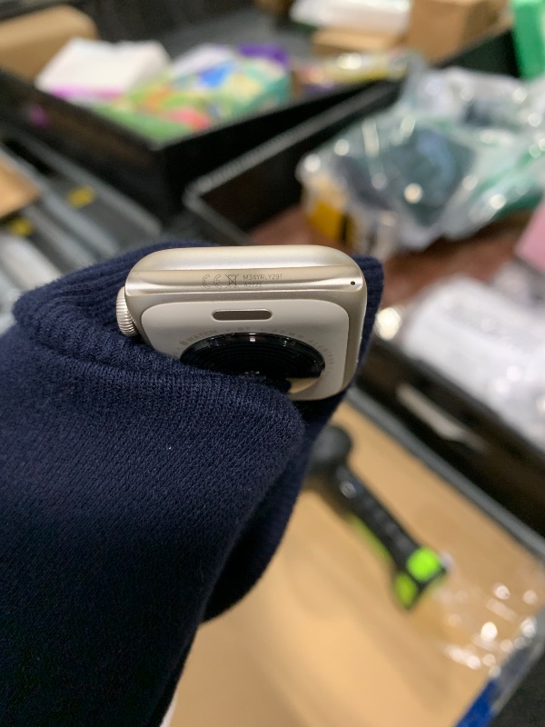 Photo 1 of **** S/N  M34YRLY29T  ******   **** MISSING CHARGER ***** Apple Watch SE (2nd Gen) [GPS 40mm] Smartwatch with Starlight Aluminum Case with Starlight Sport Band S/M. Fitness and Sleep Trackers, Crash Detection, Heart Rate Monitor, Retina Display