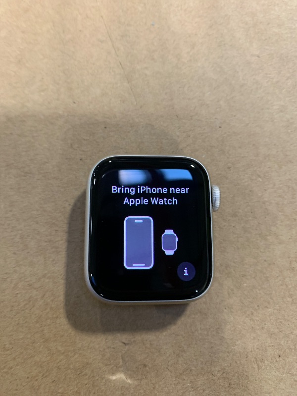 Photo 1 of **** S/N  M34YRLY29T  ******   **** MISSING CHARGER ***** Apple Watch SE (2nd Gen) [GPS 40mm] Smartwatch with Starlight Aluminum Case with Starlight Sport Band S/M. Fitness and Sleep Trackers, Crash Detection, Heart Rate Monitor, Retina Display