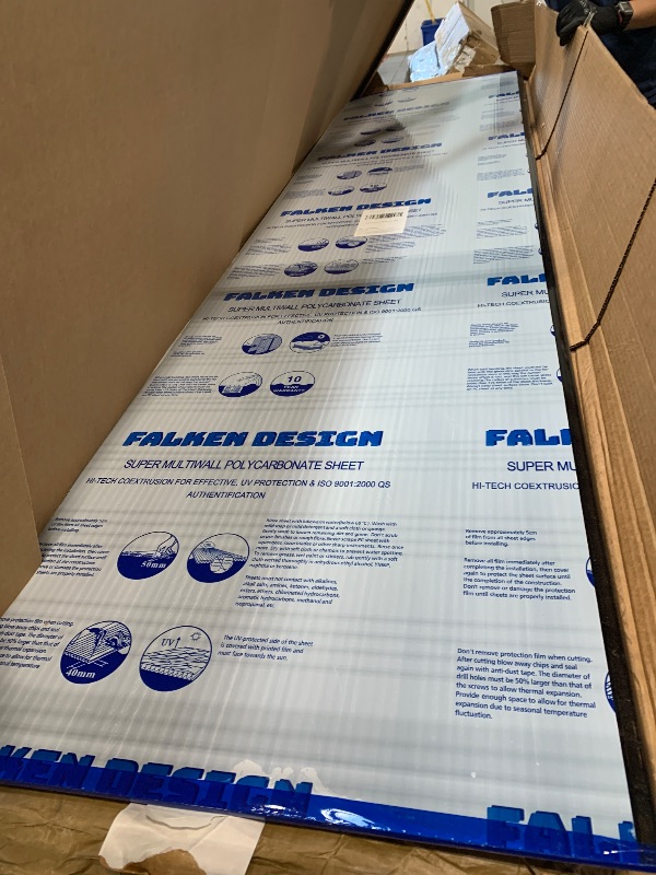 Photo 1 of ***** 5 PANELS TOTAL****** Falken Design Polycarbonate Roof Panel Twinwall (Multiwall) Clear 24 in. x 96 in. x 3/8 in. (8MM) Thick (Set of 2)
