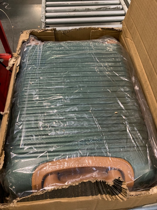 Photo 1 of ** ONLY ONE PIECE ** Coolife Suitcase Set 3 Piece Luggage Set Carry On Travel Luggage TSA Lock Spinner Wheels Hardshell Lightweight Luggage Set(Dark Green, 3 piece set (BP/TB/20))